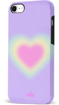 xoxo Wildhearts Daydreamer Double Layer - Hoesje geschikt voor iPhone SE 2020 / SE 2022 hoesje - Dames hoesje geschikt voor iPhone 7 / 8 - Kleurrijk hoesje geschikt voor iPhone SE 2022 / SE 2020 hoesje shockproof case - Roze hoesje met hartje