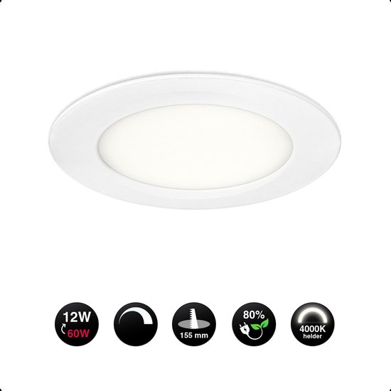 Dimbare LED Inbouw Downlight - 12W - Ø170mm