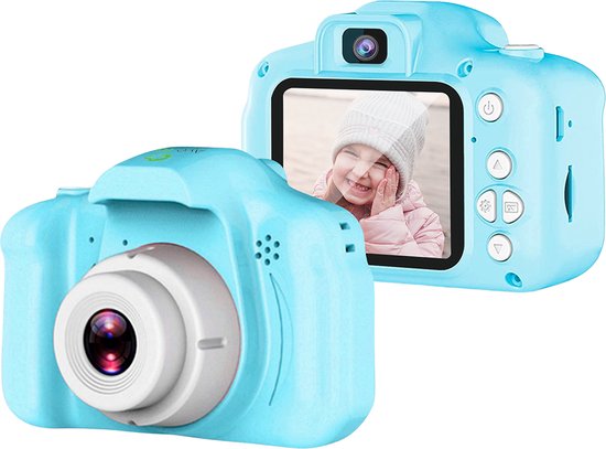AyeKids Kindercamera 2 in 1 - Voor & Achter Camera - Incl. 32GB SD - Fototoestel voor Kinderen - Blauw