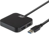ACT Hub Concentrateur USB 3.2 | 5 Gbit / s | 4x USB-A | Adaptateur secteur | Noir | 50 cm