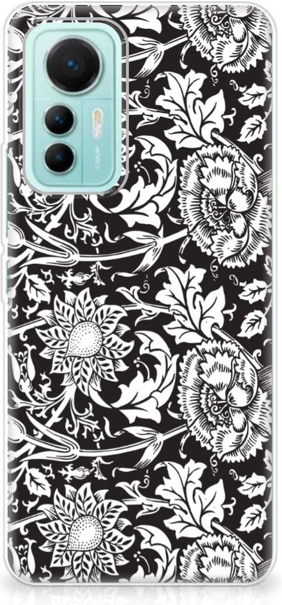 Xiaomi 12 Lite TPU Case Black Flowers