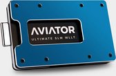 Aviator - Galactic blue slide wallet - airtag cash clip - slim acrylic kleingeld vak - acrylic frame