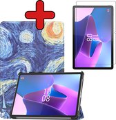 Hoes Geschikt voor Lenovo Tab P11 Pro Hoes Book Case Hoesje Trifold Cover Met Uitsparing Geschikt voor Lenovo Pen Met Screenprotector - Hoesje Geschikt voor Lenovo Tab P11 Pro Hoesje Bookcase - Sterrenhemel