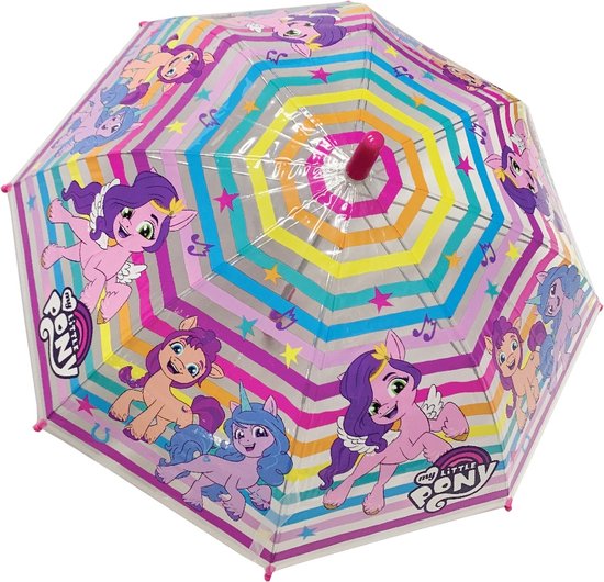 Parapluie de fille violet avec petites oreilles et imprimé fleuri