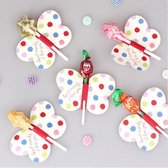 Lolly Kaart Vlinder / Dots / Sweet Candy - I love you  | Traktatie Kids – School | Label – Kaartje – Card | Verjaardag – Birthday – Bruiloft – Party – Feest| Uitdeeltraktatie Peuter – Kleuter – Kind | Candy Gift | Leuk uitdelen – 25 stuks