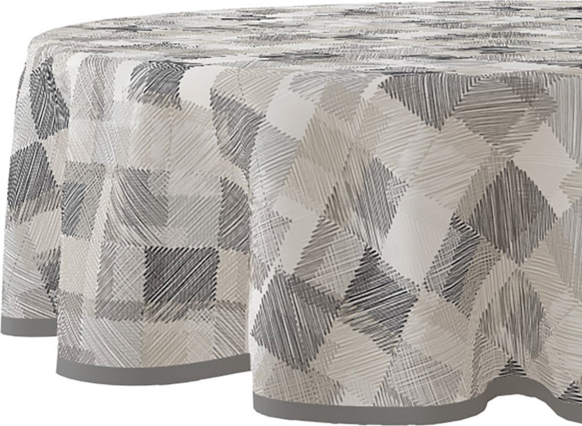 Wicotex - Tafelzeil - Tafelkleed - Blockies - Rond 160cm - Afneembaar - Afwasbaar