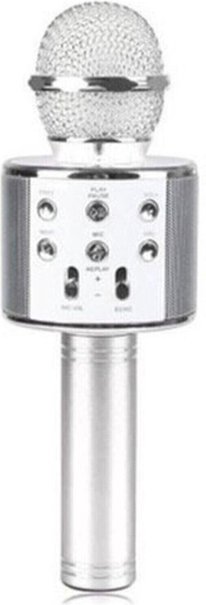 Handheld KTV WS-858 Silver Karaoke Microphone With Speaker