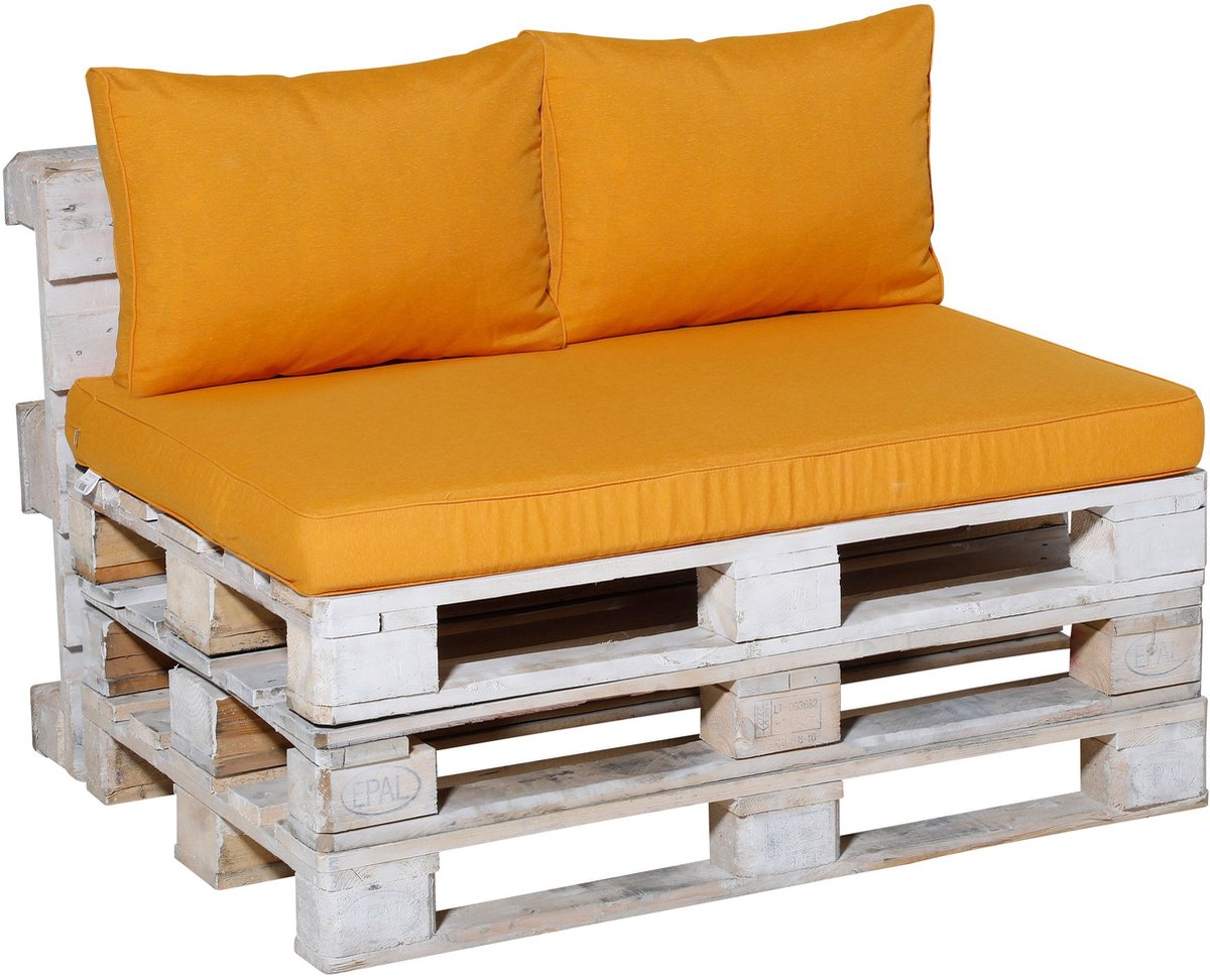 Bol.com Madison - Loungekussen - Tuinkussen - Palletkussen - Rugkussen - 3-delig - 120 x 80cm - Panama Geel aanbieding