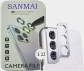 Metalen Camera Lens Protector Voor Samsung Galaxy S22 Aluminium Camera Cover Frame Zilver - 1STUK