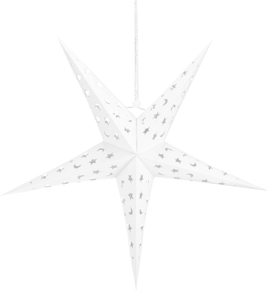Springos Kerst Ster - Papier - Opvouwbaar - 60 cm - Wit