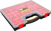 EASTWALL Stockbox - Boîte de tri avec compartiments - Boîte à outils avec compartiments amovibles - Excellent pour trier les vis - Boîte de rangement avec 20 compartiments amovibles - Plastique - L42xW33xH6 cm - Noir/Rouge