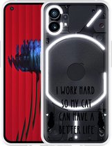 Nothing Phone (1) Hoesje Royalty Cat - zwart - Designed by Cazy