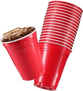 Opkickertje Red Cups - Party Cups - American Cups - Beerpong - Rode Bekers met Pingpongballen