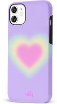 xoxo Wildhearts Daydreamer Double Layer - Hoesje geschikt voor iPhone 12 hoesje - Dames hoesje geschikt voor iPhone 12 - Kleurrijk hoesje geschikt voor iPhone 12 hoesje shockproof case - Roze hoesje met hartje
