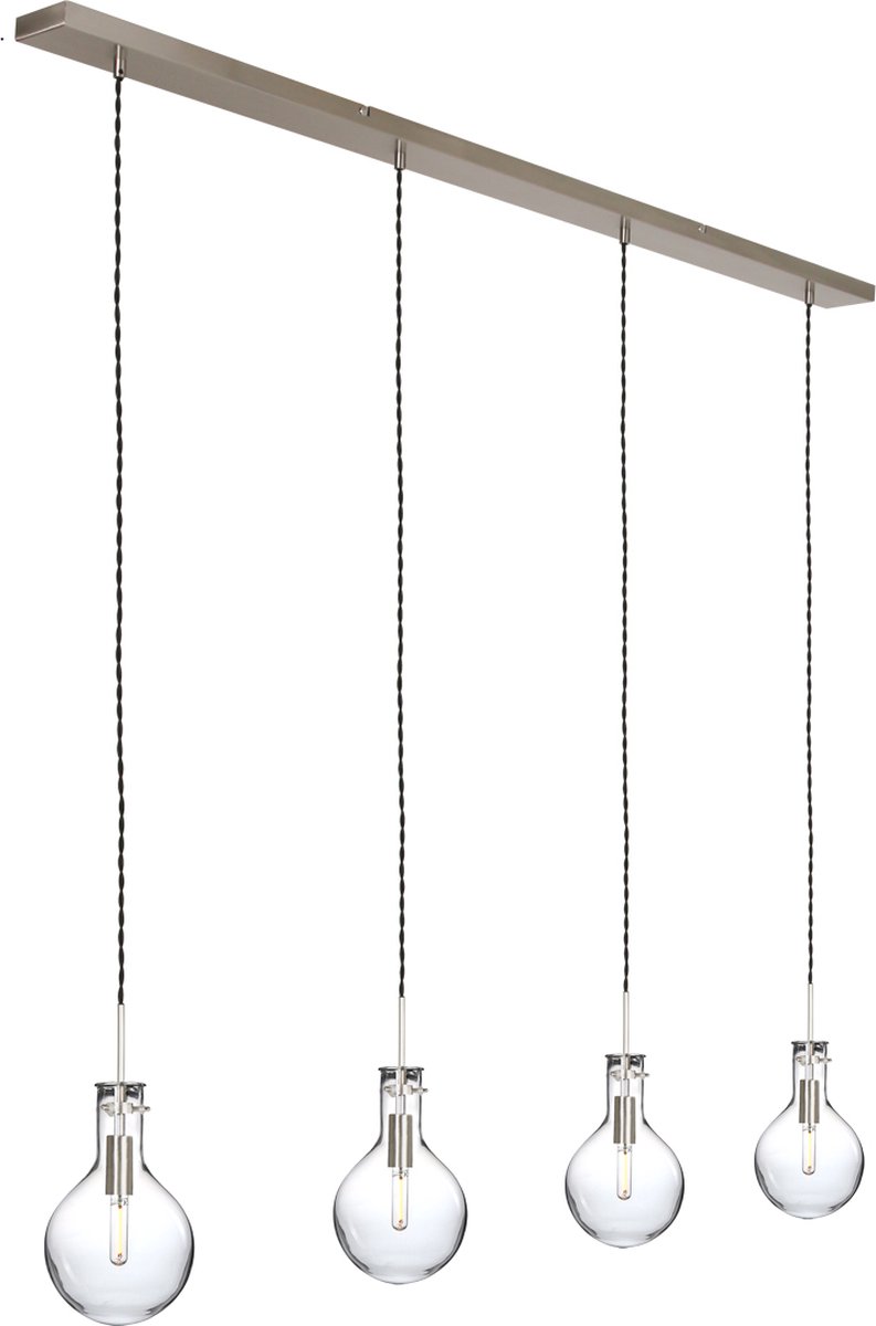 Hanglamp - Bussandri Limited - Modern - Glas - Modern - E14 - L: 140cm - Voor Binnen - Woonkamer - Eetkamer - Zilver