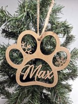 Kerstbal - Kersthanger - Gepersonaliseerd - Hond - Kat - Poot - Hout - Kerstmis - Kerstboomdecoratie