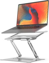 Douxe Laptop Standaard 10 - 17 Inch - Laptop Houder - Laptopstandaard verstelbaar - Laptop Stand - Thuiswerken - Ergonomisch - Warmteafvoer - Inklapbaar - Hoogte verstelbaar - Apple Macbook, Microsoft, HP, Lenovo - Zilver