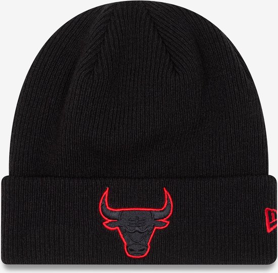 New Era Chicago Bulls Neon Black Cuff Beanie Hat Muts