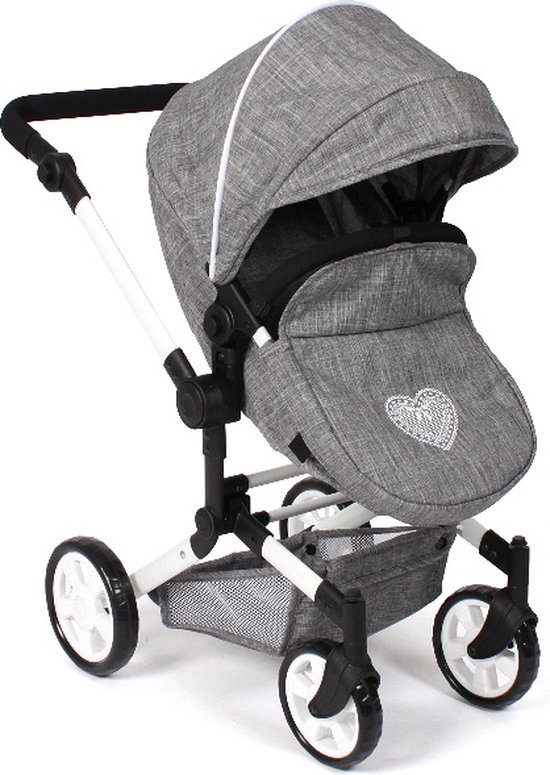 Bayer Chic 2000 Wickeltasche für Puppen - Melange grau-rosa NEU