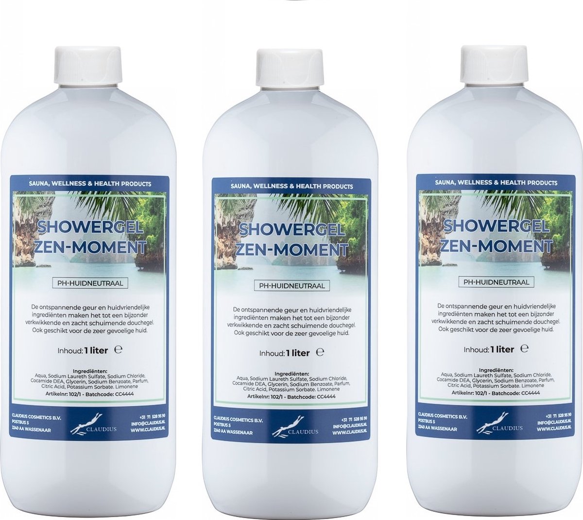 Goedkoopste Douchegel Zen Moment 1 liter - set van 3 stuks - Showergel