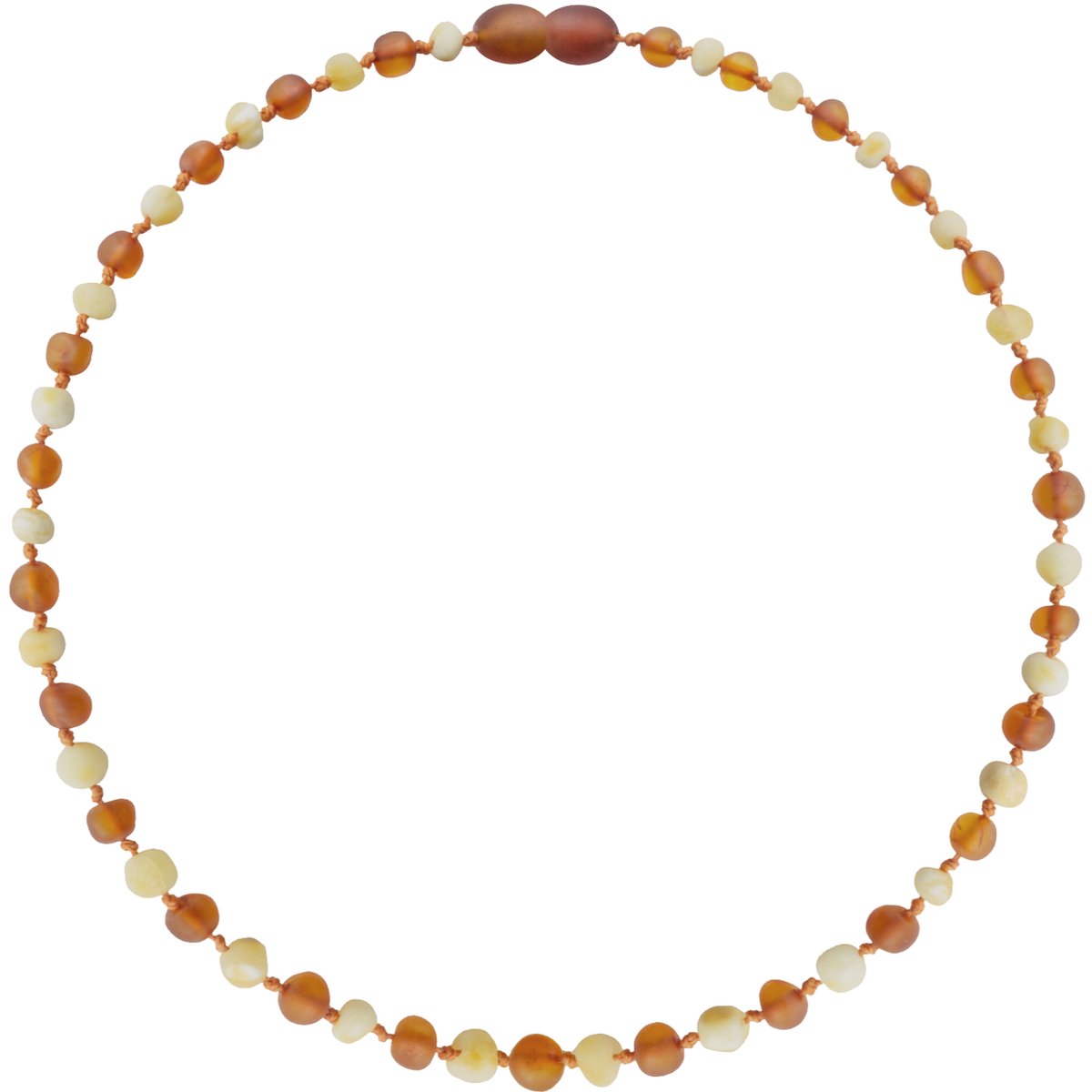 Wild Sun Barnsteen Ketting Kind - Amber Ketting - Baltische Barnsteen – 36 cm – Milk / Cognac