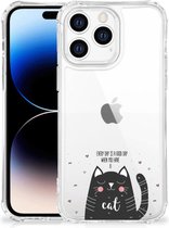 Telefoonhoesje  Apple iPhone 14 Pro Max Silicone Case met transparante rand Cat Good Day