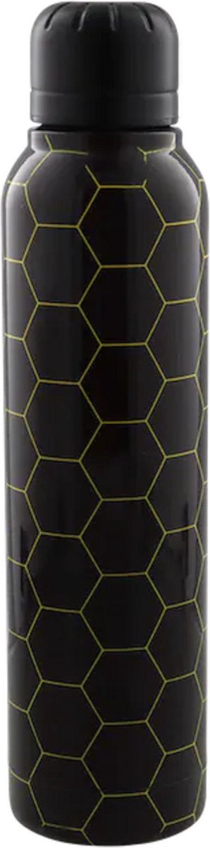 S&C - Waterfles roestvrij staal Herbruikbare water fles bottle Zwart Groen Roze Wit stevige draaidop met rubberen ring sportfles drinkfles