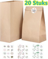 LIXIN Traditioneel Kado Zakjes - 20 Stuks - 13x8x24cm - Cadeauzakjes - Cadeautasje - Papieren zakjes - Inpakzakjes - Sluitstickers - Stickers - Colorful Gift Bags