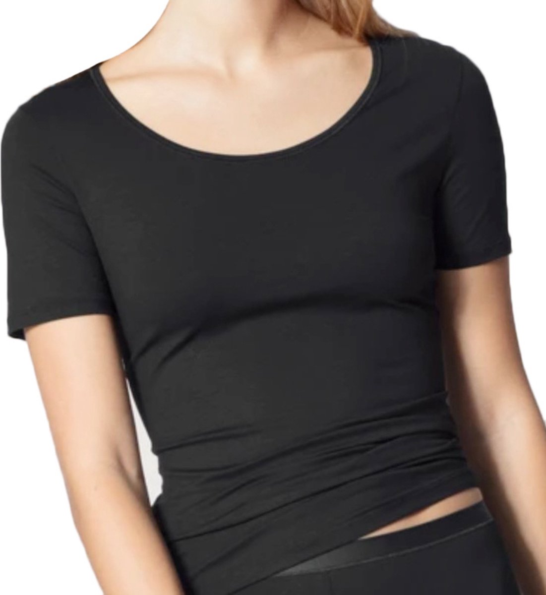 Apollo dames T-shirt bamboe 2-pack - M - Zwart