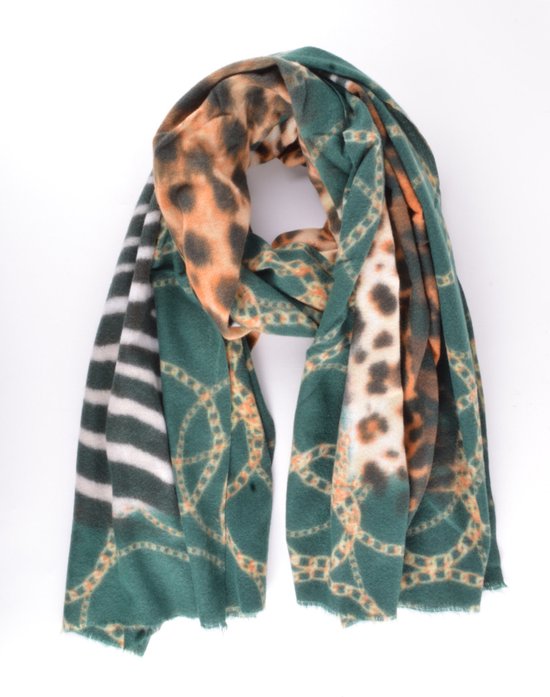 Wintersjaal met Dierenprint – Groen