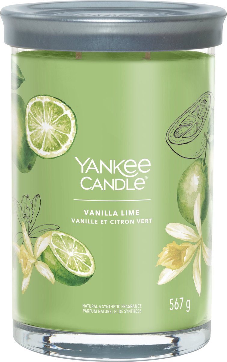 Yankee Candle Vanilla Lime Large Tumbler Geurkaars - 100 branduren - twee lonten Groen