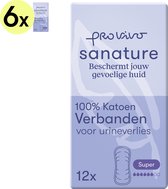 Sanature Pro Vivo Serviette d'incontinence 100% coton Super pour peau sensible - 6 x 12 pièces