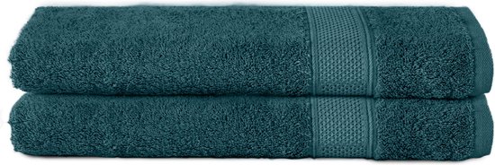 Komfortec Badhanddoeken, 2x Badlaken 70x140 cm, Douchelakens, 100% Katoen, Handdoeken, Badstof, Zacht en Absorberend, Petroleumblauw