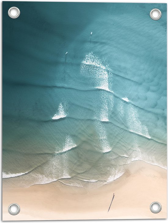 WallClassics - Tuinposter – Golven in Zeewater - 30x40 cm Foto op Tuinposter  (wanddecoratie voor buiten en binnen)
