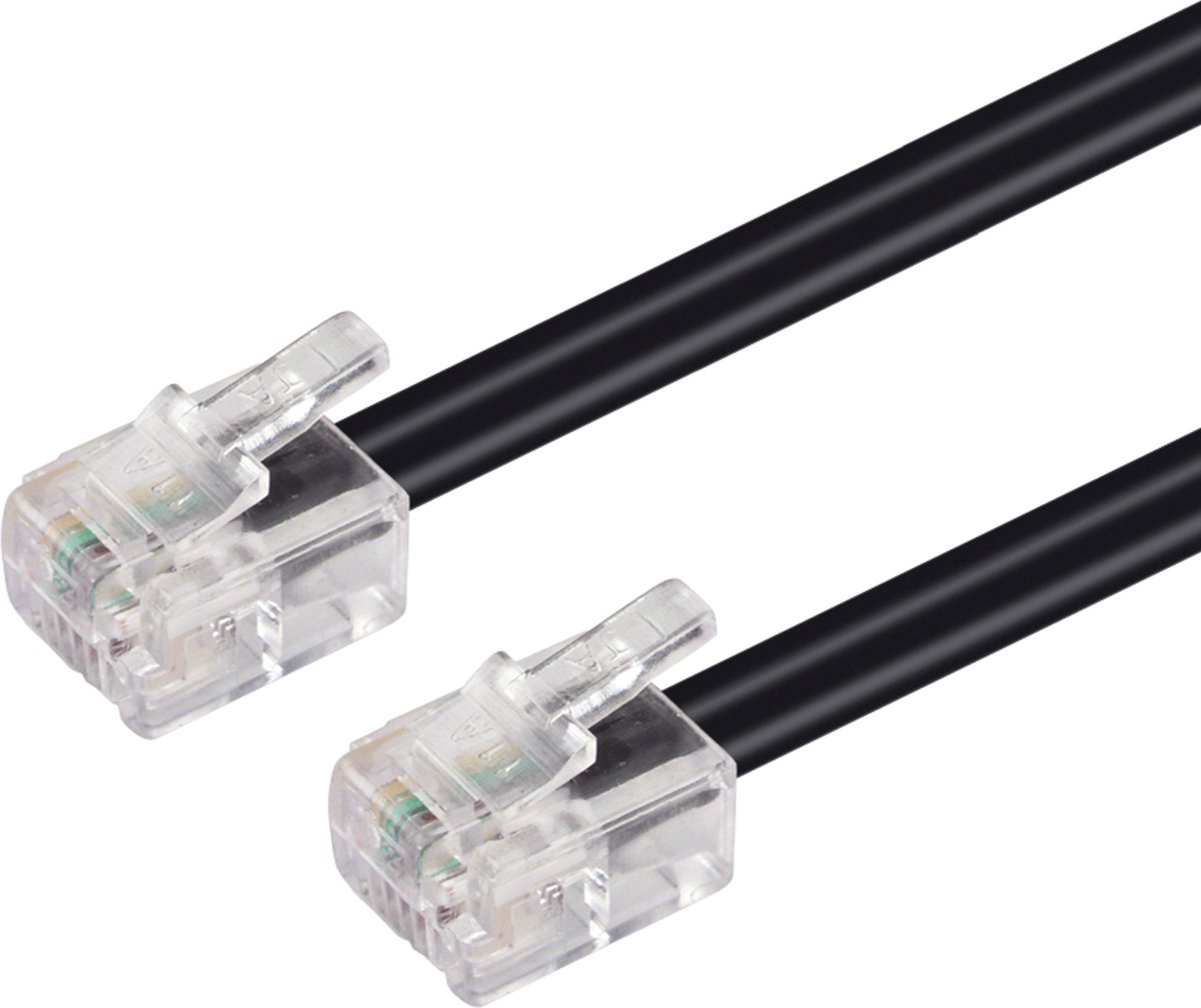 Goobay Telefoonkabel RJ11 - RJ11 / zwart - 3 meter