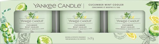 Yankee Candle - Lot de 3 Cooler votives remplies de concombre et de menthe
