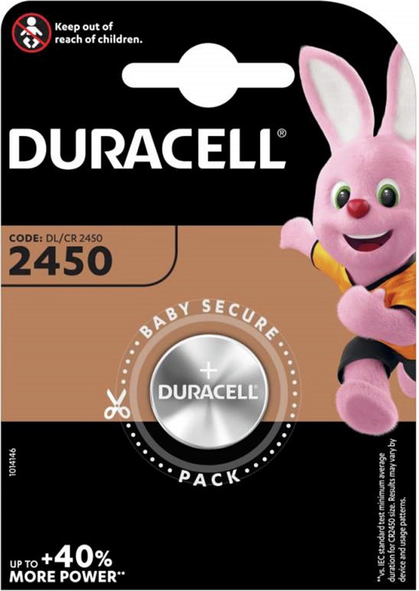 Duracell CR2450 Lithium knoopcel batterij - 3V - 1 stuk