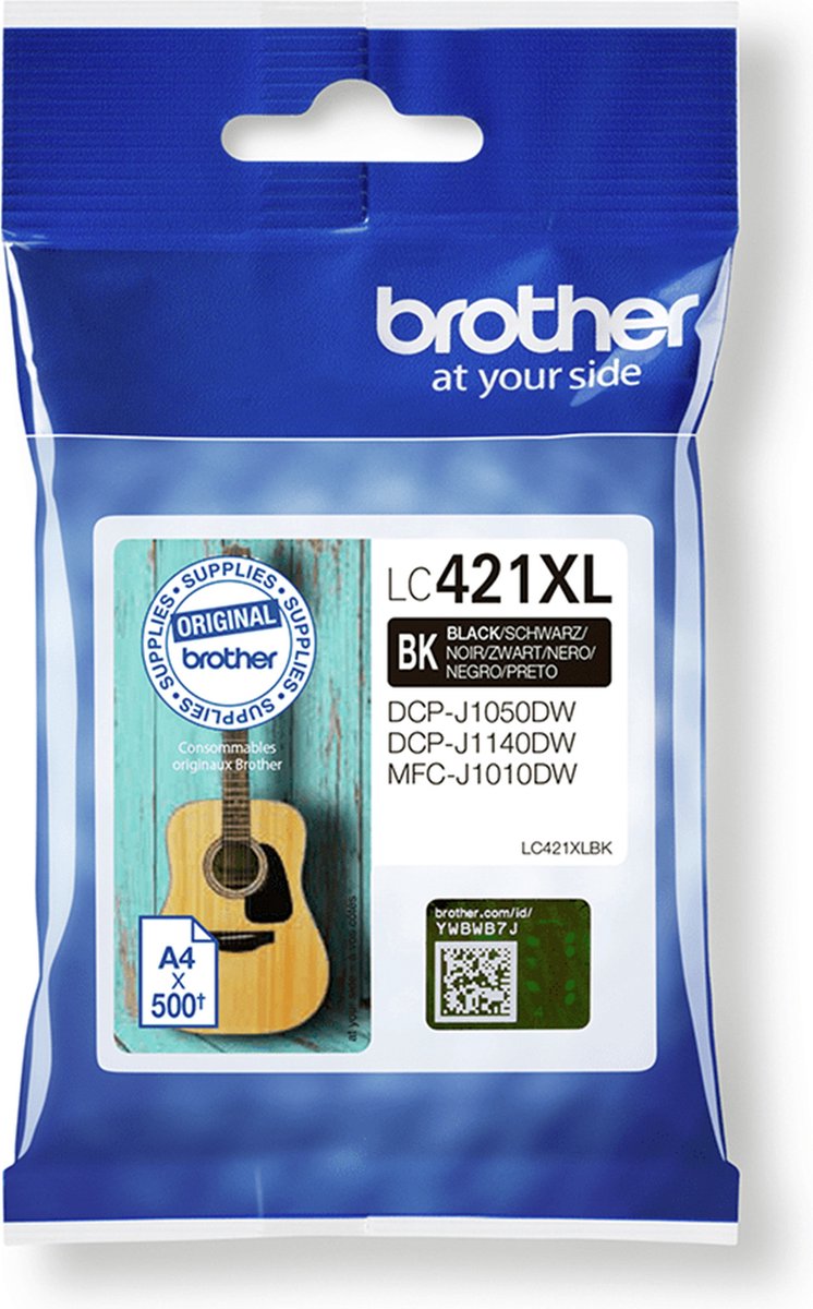 LC421XLBK Inktcartridge - BROTHER - Zwart Hoge capaciteit 500 pagina's - Voor DCP-J1050DW, MFC-J1010DW en DCP-J1140DW