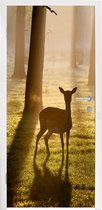 Deursticker Hert - Zon - Bomen - 75x205 cm - Deurposter