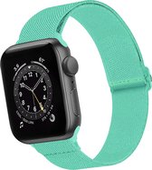 Nylon Bandje Geschikt voor Apple Watch 1-8 / SE (42/44/45) Bandje Stof - Horloge Band Verstelbare Gesp Polsband Geschikt voor Apple Watch 1-8 / SE (42/44/45) - Mintgroen