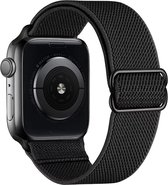 Horloge Band Geschikt voor Apple Watch 1-8 / SE (38/40/41 mm) Bandje Nylon Met Verstelbare Gesp - Zwart.