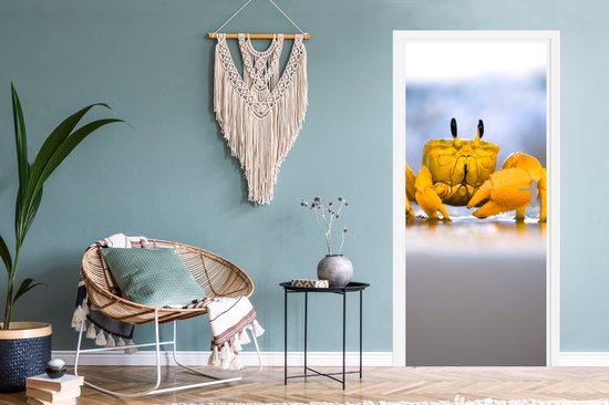 Deursticker Krab - Strand - Zee - 75x205 cm - Deurposter