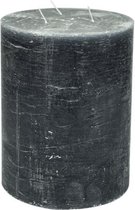 Stompkaars - donkergrijs - 15x20cm - 3 lonten - parafine - set van 3