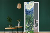 Deursticker De olijfbomen - Vincent van Gogh - 95x215 cm - Deurposter