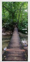 Deursticker Brug in de jungle bij Palenque in Mexico - 90x205 cm - Deurposter