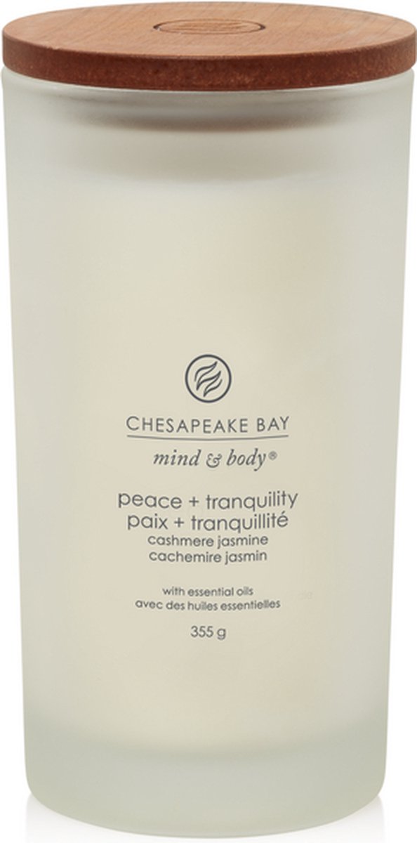 Chesapeake Bay Candle Chesapeake Bay Peace & Tranquility - Cashmere Jasmine Grote Geurkaars - 70 branduren Wit