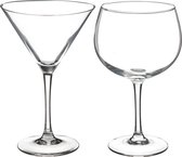 Secret de Gourmet cocktailglazen set - gin/martini glazen - 8x stuks