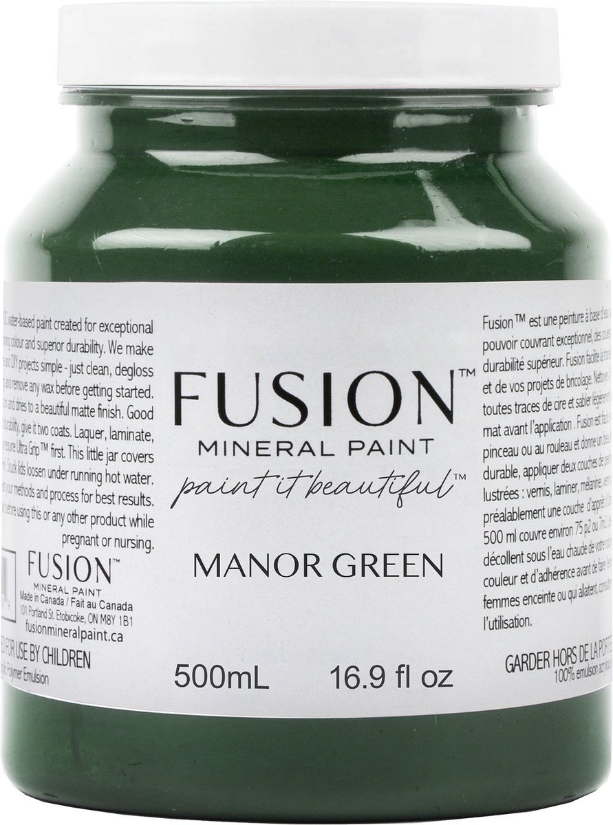 Fusion Mineral Paint - meubelverf - groene verf - manor green - 500 ml