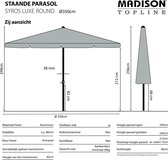 Madison - Parasol Syros - Rond - 350cm - Grijs