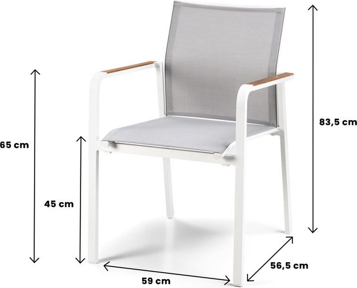 Suns Tutti Dining chaise de jardin - Mat White/White Grey
